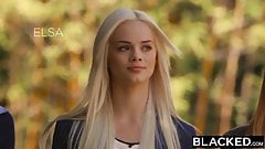 BLACKED Preppy Girl Threesome Get Three BBCs