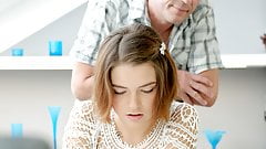 OLD4K. Old wise gentleman with a young beautiful girl