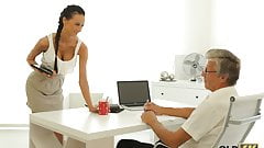 OLD4K. Awesome sex scene performed by tender teen and old guy