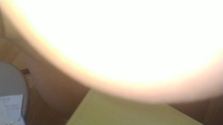 Rubbing huge wet clit on the table