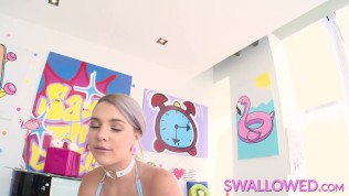 SWALLOWED Busty Gabbie Carter’s sloppy blowjob session