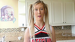 Horny Nympho Cheerleader April Aniston Goes Cross Eyed For Cock