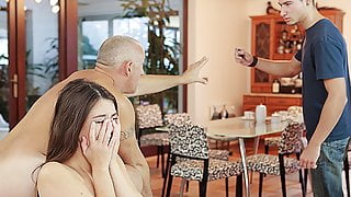 DADDY4K. Daddy stretches good-looking chick while step son…