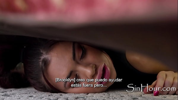 Stuck girl eaten out by a lesbian