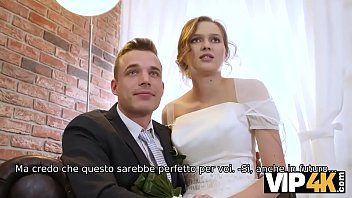 ‎VIP4K. Beauty in wedding dress sucks the stranger’s cock and gets fucked‎