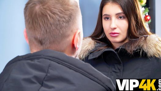 DEBT4k. Hot brunette enjoys unplanned sex with devious debt collector