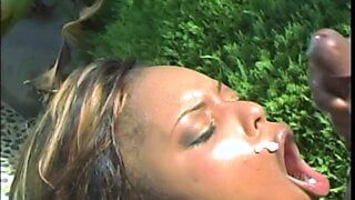 STRAIGHT PORN blonde cougar fucked bareback by big cock and cum in the mouth 18