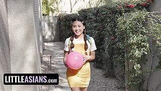 Teen Princess Ella Voneva Gets Her Asian Pussy Rammed By Diamond Banks’ Huge Strap On – LittleAsians FFM Threesome
