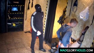 18yo Brunette in Glory Hole & huge Cumshot