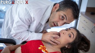 PURGATORYX Cute brunette babe Amber Summer fucks her dentist in the office