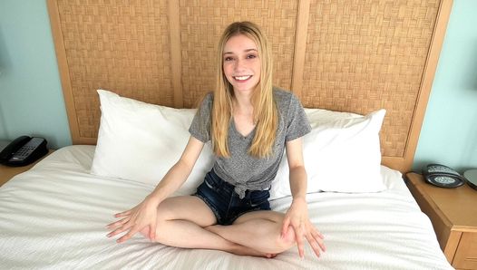 Watch this skinny blonde 18 yr old fuck a fat 8 inch cock