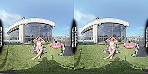 Summertime Naked Teen Sunbathing Babe Margarita Enjoying Herself In Bubbles In Sun