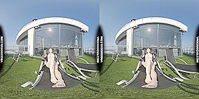 Diana Rooftop Masturbating While Sunbathing Oiling Her Huge Double D Tits Then Hitachi Orgasm