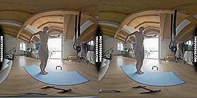 Sporty Ginger Lea On Vacation Working Out Naked