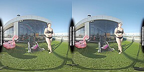 Vanessa Klein Jilling With Some Big Dildos For Deep Penetration Rooftop Bubble Sunbathing
