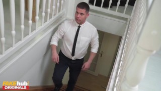 FAKEhub – Shop assistants compete over having sex with hot busty redhead thief