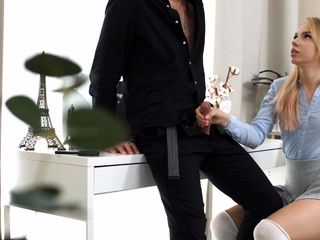 Lucky fellow lured into amazing anal sex with his blonde GF