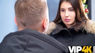 DEBT4k. Debt collector pulls out boner to sex black-haired debtor