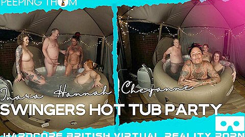 Cheyenne Rose, Hannah Symonds And Inara Stark In Hot Tub Party At Thoms House – Fffm Thick Foursome Outdoors