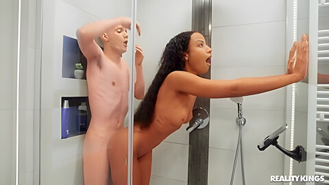 Cute Skinny Ebony Teen 18+ Romy Indy Fucks With A Hard White Dick