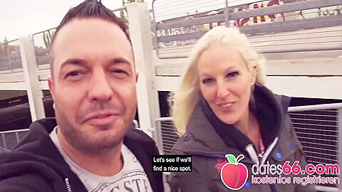 Naughty In Public: Guy Fucks 2 Milfs In The Middle Of The City