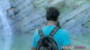 Sensual hottie Alexa Tomas bounces on a stiff rod outdoors